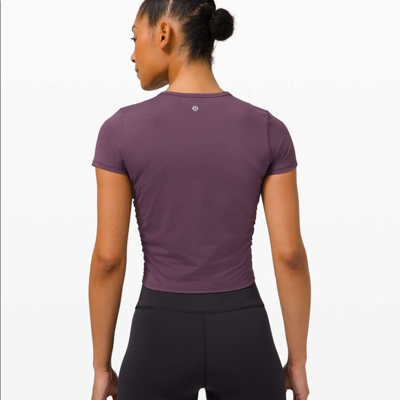 Lululemon All It Takes ruched crop tee in Grape Thistle - Picture 3 of 10